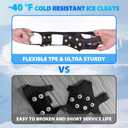 Sfee Ice Cleats for Boots Shoes, Snow Grips Cleats for Ice and Snow Anti-Slip Rubber Traction Cleats for Walking on Snow and Ice 10 Steel Studs Crampons for Hiking, Walking, Climbing, Jogging, Size: Small(Women(5-7)/Men(3-5) for Child