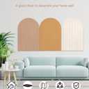 Foldable Bulletin Board 47x24 inches, 0.35" Thick Felt Wall Tiles, Large Cork Board with Adhesive Sticker, Round Edges Wall Panels for Office Bedroom Living Room, Decorative Board (Beige)