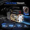 VIVOHOME A2L AC Vacuum Pump and Manifold Gauge Set, 1/4 HP 3.5CFM Single Stage HVAC Vacuum Pump Kit with 5ft Hoses, Sparkless Motor for R454B R32 R1234yf R134a R22 R410a Car Mini Split Systems