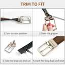 Men's Leather Reversible Belts 1 Pack,1 3/8" Casual Fashion Two Sides in One Belt for Jeans Dress Pants