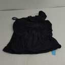 Yonique Womens One Shoulder Tankini Swim Tops Ruffle Bathing Suit Tops No Bottoms (18 Plus, Black)