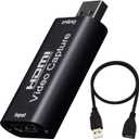 BlueAVS HDMI to USB Video Capture Card 1080P for Live Video Streaming Record via DSLR Camcorder Action Cam - Capture 1080P@30Hz (Metal-Black)