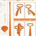 Cuffbow Men's Tie Bulk Groomsman 3.15'' Formal Necktie for Wedding Business (Orange)