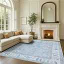 Fame Rugs Modern Oushak Rug 9x12, Vintage Turkish Lavender Oriental Antique Inspired Area Rugs, Washable Foldable Luxury Living Room Bedroom (386PBL, 9' x 12)