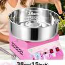 Commercial Cotton Candy Machine 1000W - 15" Stainless Steel Bowl, Electric Candy Floss Maker with Double Switch, Sugar Scoop, Ideal for Carnival, Party & Business Use