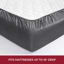 Mellanni 400 Thread Count Cotton Sateen Bedding Set - 4 Piece Bed Sheets Set - Fits Mattresses up to 16" Deep - Cooling Sheet for Hot Sleepers (King, Gray)
