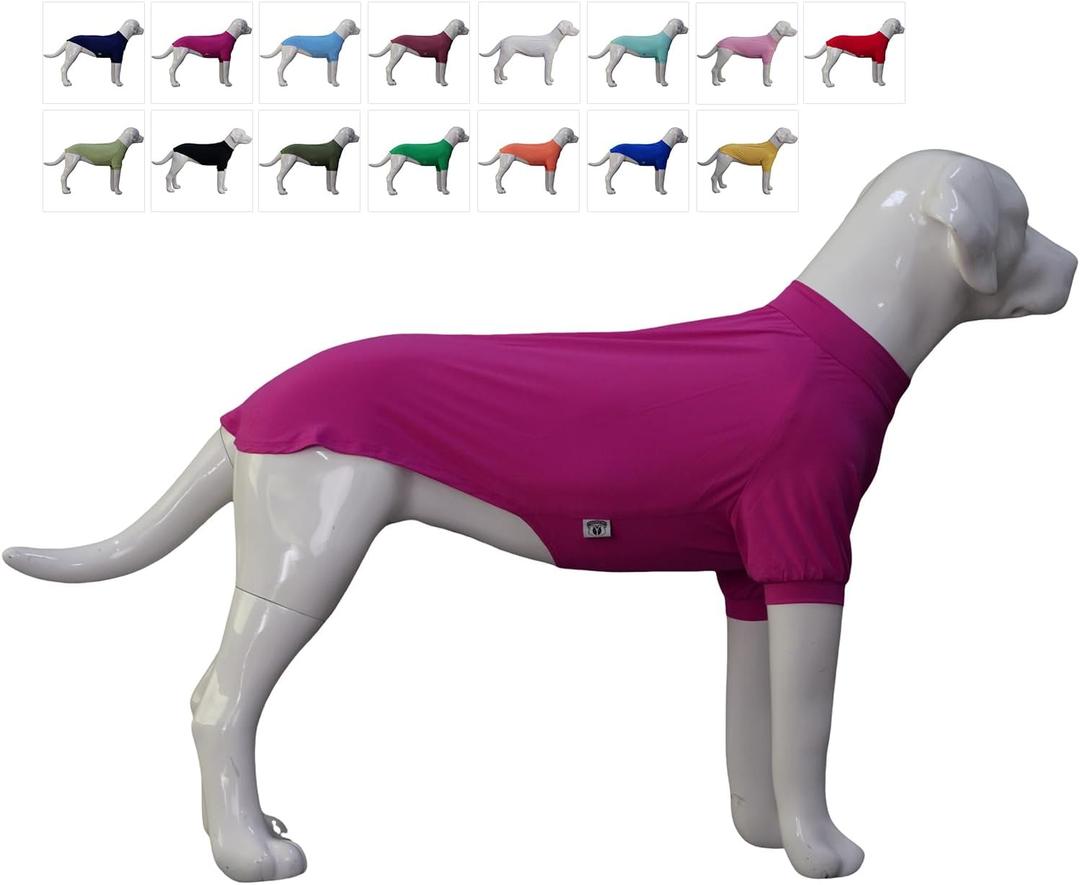 LoveLongLong Spring Summer Cooling Dog T-Shirt with UV Protection and Moisture-Wicking Fabric Blank Color Purplish red 2XL (2XL (for medium large dog))