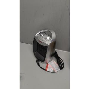 Kismile Small Electric Space Heater,Portable Ceramic Space Heater Fan for Office with Adjustable Thermostat and Overheat Protection ETL Listed for Kitchen, 750W/1500W(Silver)