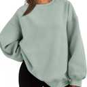 EFAN Womens Oversized Sweatshirts Hoodies Fleece Crewneck Sweaters Casual Tops Comfy Fall Fashion Outfits Winter Clothes 2026 (X-Large, Lightgreen)