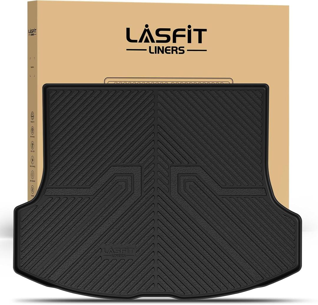 LASFIT Trunk Mat for Lexus RX/RX350/RX350h/RX500h 2025 2024 2023 2026, All Weather TPE RX 350 Cargo Mats Custom Fit for Lexus RX350 Cargo Liner Front & Rear Trunk Liner, Black, Easy to Clean