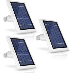 Wasserstein Solar Panel Compatible with Wyze Cam Outdoor - Power Your Surveillance Camera continuously with 2W 5V Charging (3-Pack, White) (Wyze Cam Outdoor NOT Included)