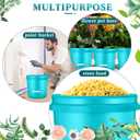 Ziliny 6 Pack 2 Gallon Plastic Bucket with Lid Heavy Duty Pail with Metal Handle Reusable Small Multipurpose Paint Buckets Container for Food Storage(Sky Blue)