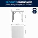 Flash Furniture Elon 2.85' Square All-Occasion Plastic Folding Event Table with Locking Legs, Folding Banquet Table for Indoor/Outdoor Events, White