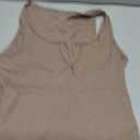 HERILIOS Women's Tank Tops Ribbed V Neck Sleeveless T Shirts Summer Slim Fitted Basic Tee Tops Crew Neck Cami Shirt M