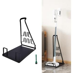 EZ SPARES No Installation Required,Vacuum Stand Frame,Accessories Storage Docking Station Holder,Metal Bracket,big base,Compatible with Dys,Eureka,tineco,dreame,Fit Most Stick Vacuum Cleaner(Black)