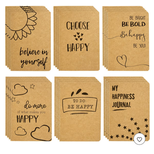 Paper Junkie 24 Pack Journals for Kids - Motivational Journals Bulk, 80 Lined Page, 4 x 5.75 In, Kraft Paper Notebook School Supplies