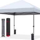 ABCCANOPY Pop Up Canopy - Outdoor Patio Portable Canopy Tent Heavy Duty for Backyard and Deck with 4 Sandbags (White, 10x10)