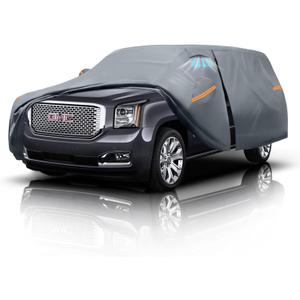 Large SUV Car Cover for GMC Yukon (1995-2026) 100% Waterproof All Weather, Heavy Duty Outdoor Full Exterior Covers Rain Sun Wind UV Hail Protection. (Custom Fit GMC Yukon+Towel+Bag)