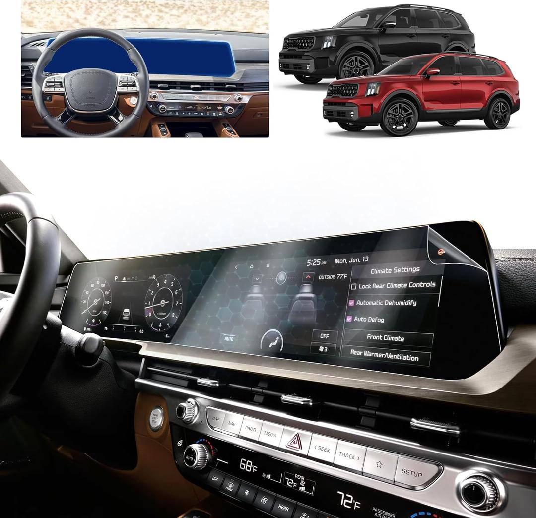 for 2025 Kia Telluride Screen Protector for 2023 2024 2025 Telluride S/EX/LX/SX Prestige (X-Line/X-Pro) 12.3-inch Touchscreen Bubble Free Soft Protective Film 2PCS
