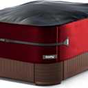 Rosefray 420D Outdoor Waterproof Square Hot Tub Cover Protector, Heavy Duty Polyester SPA Cover UV Protection Cover 76" L x 76" W x 20" H,Red/Black