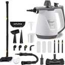 Spurgehom Handheld Steam Cleaner, Portable Steamer with Mop, 350ml Large Capacity,16-Piece Accessory Set for Floor, Car, Carpet, Upholstery, Couch, Tile, Windows Cleaning