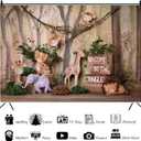 8x6ft Welcome to The Jungle Backdrop Safari Animals Wooden Photography Background Cartoon Forest Baby Shower 1st Birthday Decoration Cake Smash Candy Table Booth Studio Props Vinyl