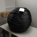 Black Velvet Sphere Throw Pillow, 24 in