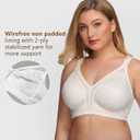 DotVol Women's Full Figure Minimizer Bras Comfort Large Busts Wirefree Non Padded Plus Size Bra (White)