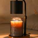 Candle Warmer Lamp Timer - Adjustable Black Candle Lamp Warmer, Birthday Gifts for Women, for Mom, House Warming Gifts New Home, Candle Warmer for Jar Candles with 2 Bulb