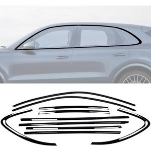 Stainless Steel Window Trim Chrome Delete for Porsche Cayenne SUV 2019-2024 Black Window Trim Blackout Kit