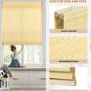 LazBlinds No Drill Bamboo Roman Shades, 33x64, Ceylon Natural