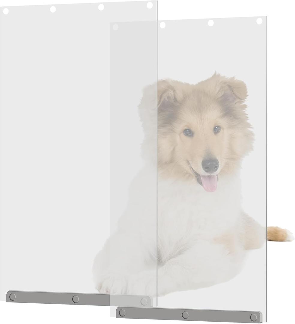 TonGass (2-Pack) Transparent Dog Door Flap Replacement Large Compatible with Ideal Pet Products Ruff Weather Dog Doors Model DSRWXL - 10" x 18" Pet Door Flap - Fit for Large Pets (up to 90 lbs)