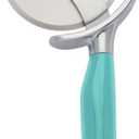 KitchenAid Classic Pizza Wheel with Sharp Blade For Cutting Through Crusts, Pies and More, Built In Finger Guard for Safety and Comfort Grip to Protect Fingers, Dishwasher Safe, 9-Inch, Aqua Sky