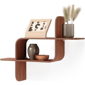 Umbra Montage Floating Wall Shelf, Wood Wall Mount Display Case, Walnut
Rubberwood construction, mounts horizontally or vertically, holds up to 15 lbs, use in any room, renewable source