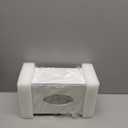Creative Scents Estella Rectangle Tissue Box Cover - White Tissue Box Holder Rectangular - Decorative Tissue Holder for Bathroom - Elegant White Bathroom Accessories Decor