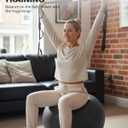 Trideer Exercise Ball for Yoga, Pilates & Fitness  Stability Ball Equipment for Home Gym & Office Chair, Core & Balance Training Accessories, Physical Therapy Equipment, Quick Pump Included, 5 Sizes (Black)