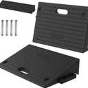 5.0" Rise Rubber Threshold Ramp for Doorway/Cars/Wheelchairs, 2 Packs | Non-slip Surface,Grid Structure Bottom,One-piece Design, for Curb/Shed/Step/Stair/Scooter/Door, 2200Pounds Load Capacity