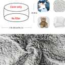 YudouTechNo Filler Bean Bag Chair Cover Without Filler,Big Round Soft Fluffy PV Velvet Washable Bean Bag Lazy Sofa Bed Cover for Adults,Living Room Bedroom Furniture Outside,5ft Dark Grey