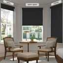 LazBlinds No Drill Blackout Roller Shades, 26.5" W x 72" H, Black