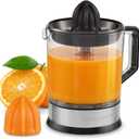 Elite Gourmet ETS740 BPA-Free 40-Watt Electric Citrus Juicer with 2 Cones, Compact, Large Volume, Pulp Control, Oranges, Lemons, Limes, Grapefruits with Easy Pour Spout, 1.2L, Black/Stainless Steel