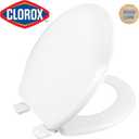 Clorox Round Wood Toilet Seat with Easy-Off Hinges-Wiggle Free Design ‎16.54 x 16.5 x 0.99 inches