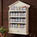 Chunful Vintage Wooden Spice Rack Village Style Display Shelf for 24 Jars