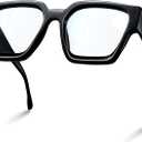 livho Oversized Eyewear Frame for Woman and Men - Rectangle Fashion Glasses for Computer, Chic Preppy Frame 