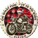 Motorcycle Ornament - Motorcycle Ceramic Ornaments for Christmas Tree - Double-Sided Printed Christmas Ornament