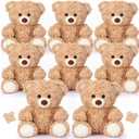 Liliful 8 Pieces 8 Inch Bear Stuffed Animal Bulk Stuffed Animals Gift Plush Toys Bear Party Favors for Baby Shower Centerpieces Wedding Birthday Party Gifts Supplies(Light Brown)