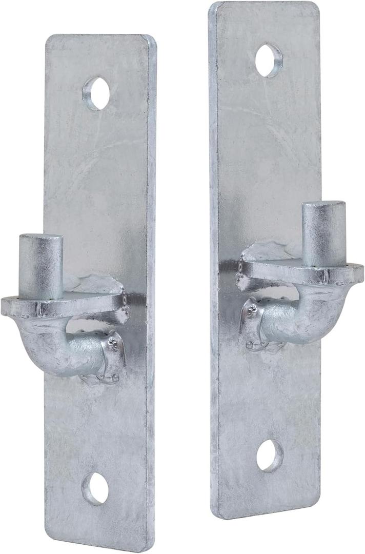VIVIDA Wall Mount Gate Hinge 2 PCS, Heavy Duty Flat Back Farm Gate Hinge with 5/8" Pin, Chain Link Fence Parts, Galvanized Steel