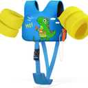 HeySplash Toddler Swim Vest, Toddler Floaties Fit 13-30 Lbs, Puddle Kids Jumper with Adjustable Strap, Pool Float Jacket Arm Floaties Baby Floatie Water Wing, Pool Sea Swimming Aid (E-6-15kg Dinosaurs)