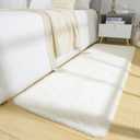 BENRON Soft Runner Rugs for Bedroom 2x6, Washable Long Runners for Hallway Entryway Kitchen Dorm, Fluffy Throw Rug for Kids Girls Room Decor Photo Prop, Cream White