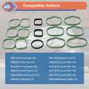 ZONFANT Intake Manifold Gasket Set Compatible with 2007-2012 Ford Edge Flex Fusion Taurus Taurus X, 2007-2015 Mazda 6 CX-9, 2007-2012 Lincoln MKS MKT MKX MKZ, 2008-2009 Mercury Sable, Replace#MS97118