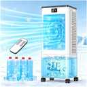 Portable Air Conditioners,3-in-1 Evaporative Cooling Fans that Blow Cold Air, 4 Modes 3 Speeds, 12H Timer & Remote, 120°Oscillation, Windowless Portable AC Swamp Cooler w/ 8L Tank for Home Bedroom